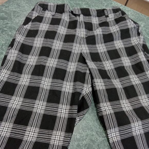 Hot Topic Women Pants Large Black White Plaid Gothic Steampunk Y2K Stretch Goth - Picture 3 of 11
